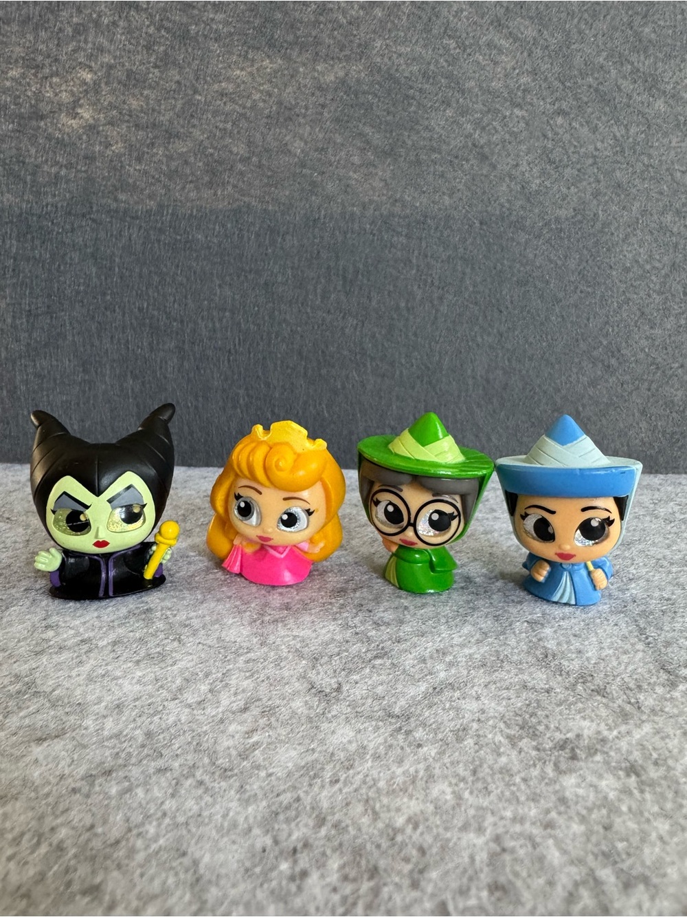 Disney Doorables Sleeping Beauty Aurora, Maleficent, Fauna and Merryweather